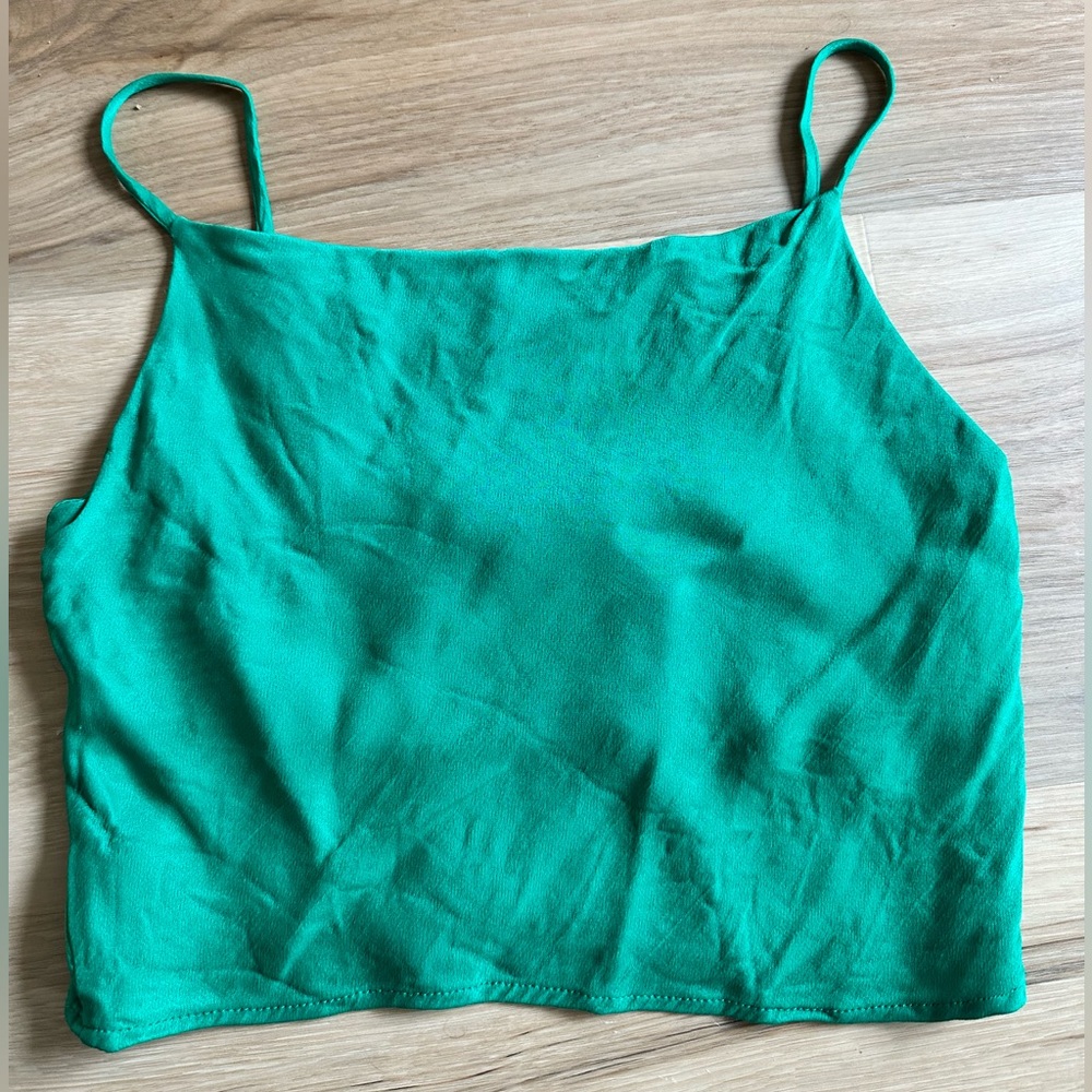 Silky Green Crop Top